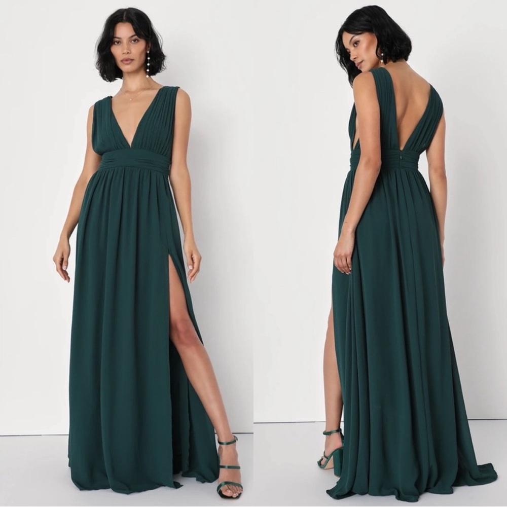 Lulus | Heavenly Hues Forest Green Maxi Dress